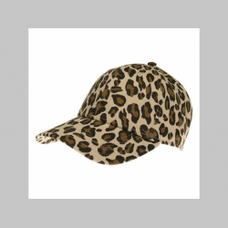 LEOPARD šiltovka s leopardím vzorom, univerzálna nastaviteľná veľkosť so zapínaním na kovovú pracku materiál 100% bavlna 